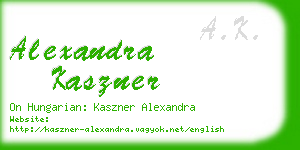 alexandra kaszner business card